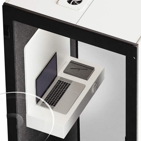 Chatbox Single Person Acoustic Hub - 1m x 1m With Shelf